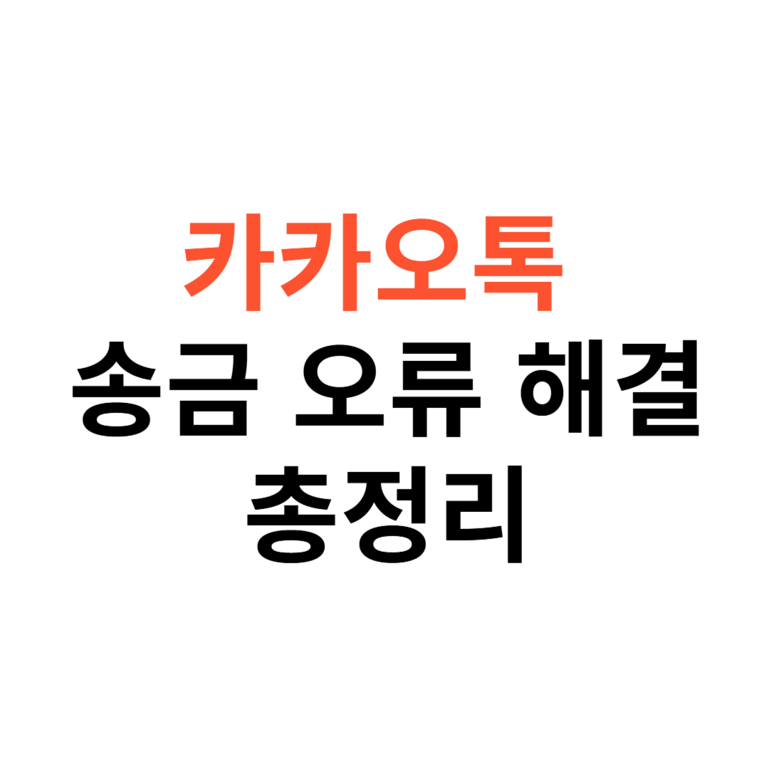 카카오톡 송금 오류 해결방법