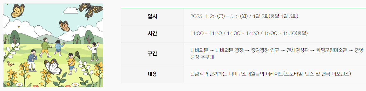 함평 나비축제 행사안내