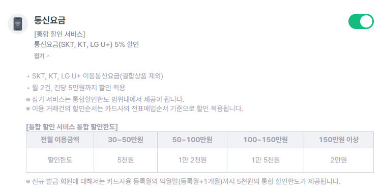 신한카드-통신요금-할인내용-설명하는-사진