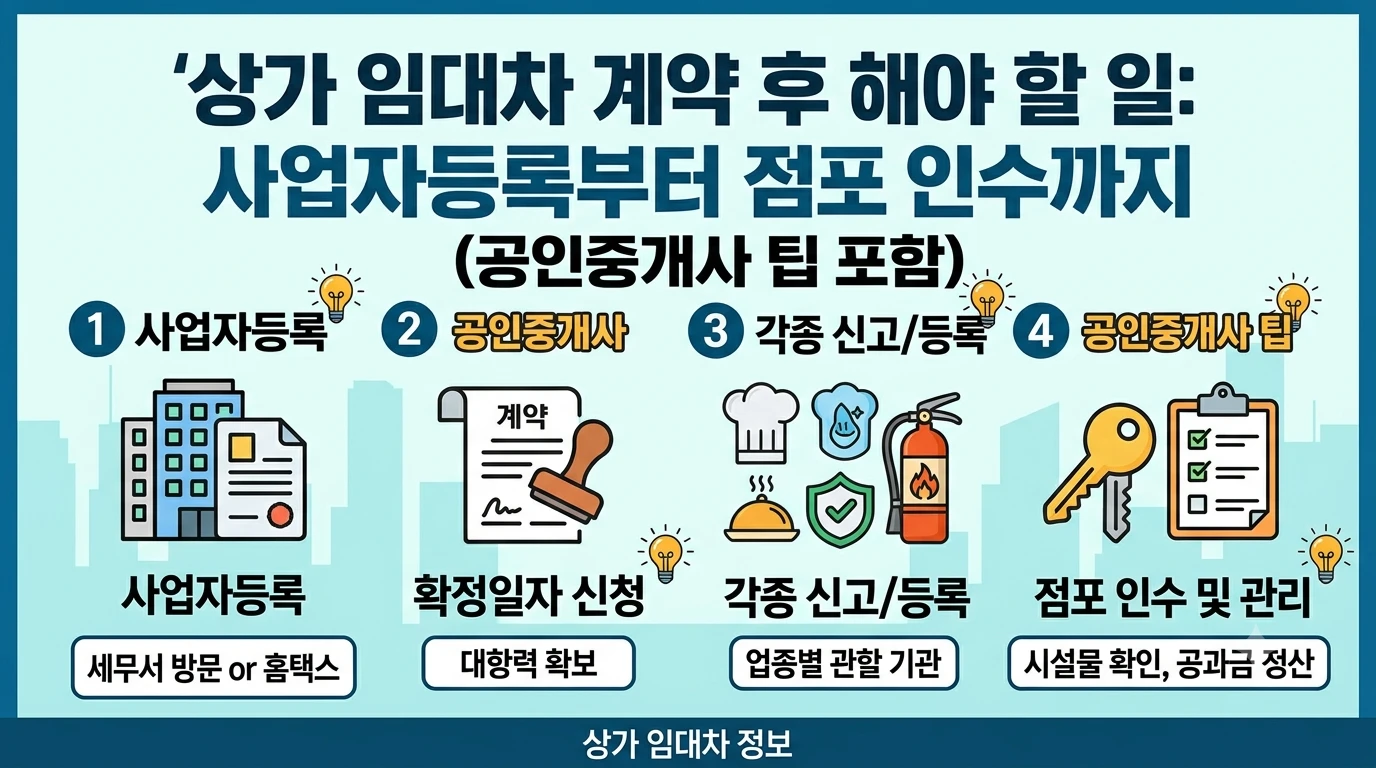 상가 임대차 계약 후 해야 할 일: 사업자등록부터 점포 인수까지 AI를 이용한 썸네일