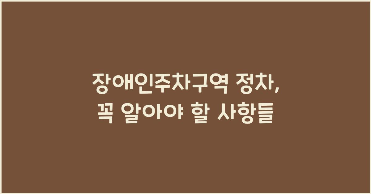장애인주차구역 정차