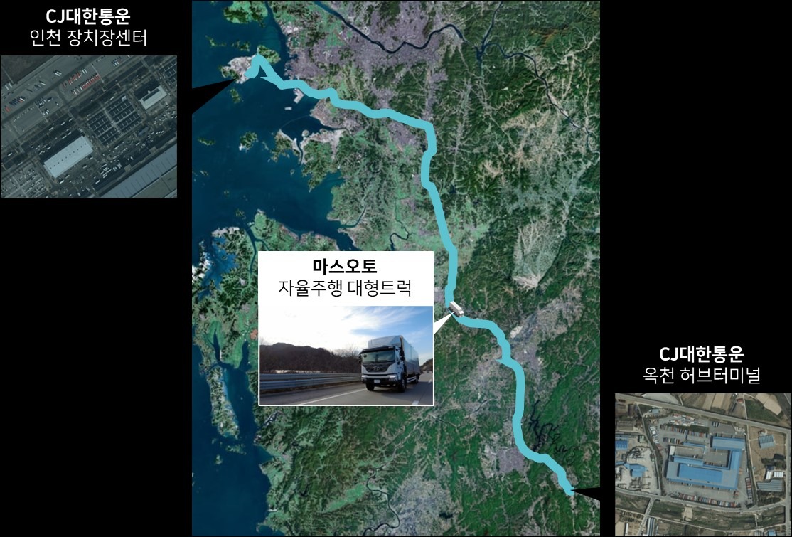 마스오토-CJ대한통운 자율주행 간선운송 노선