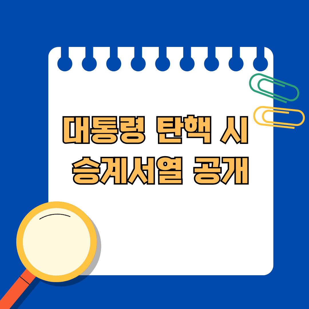 한국 헌법상 대통령 탄핵 시 승계서열 공개