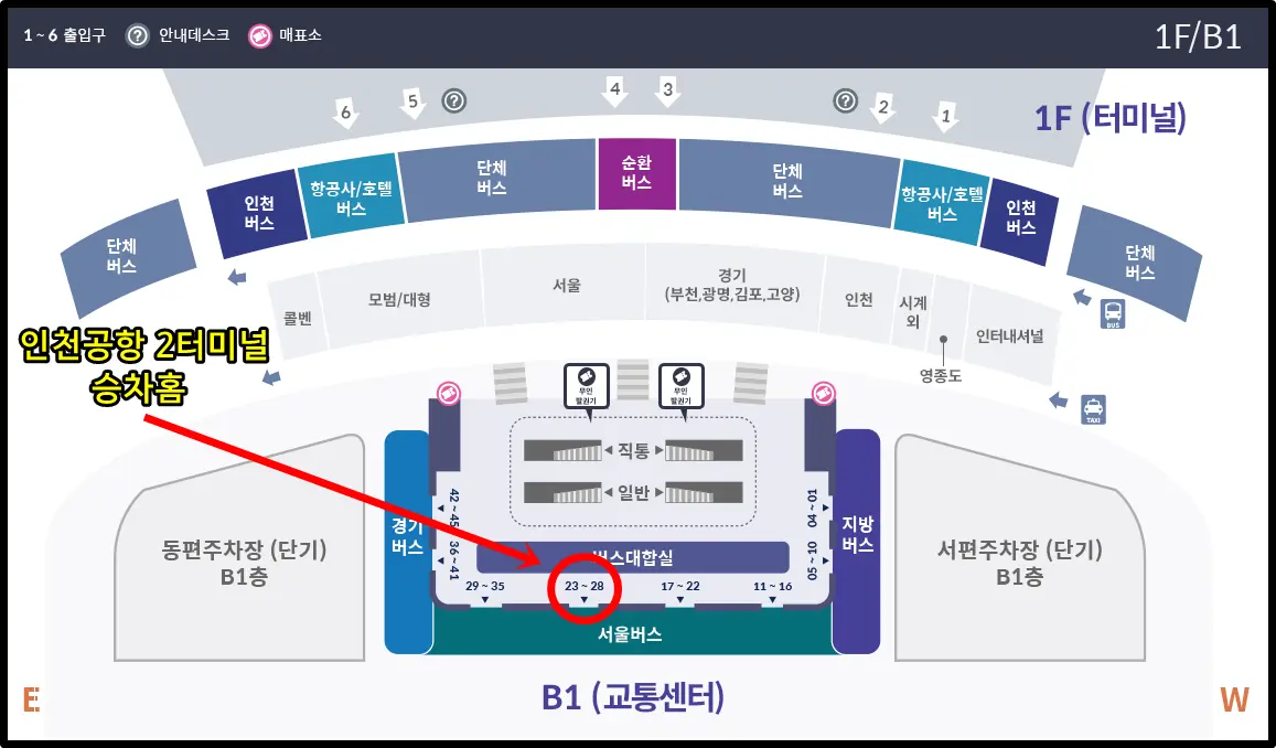 인천공항 2 터미널 공항버스 타는 곳