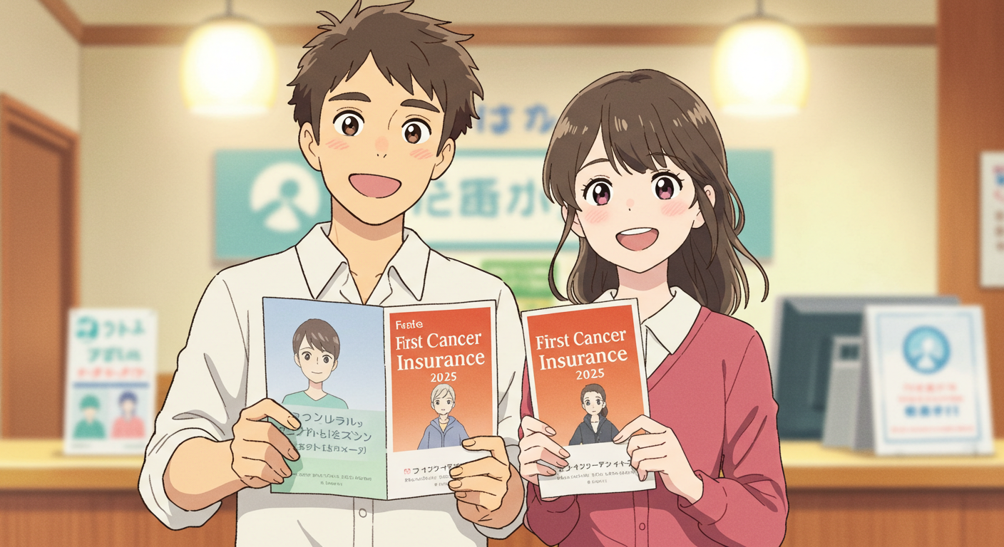첫 암보험 가입을 준비하는 인물 일러스트