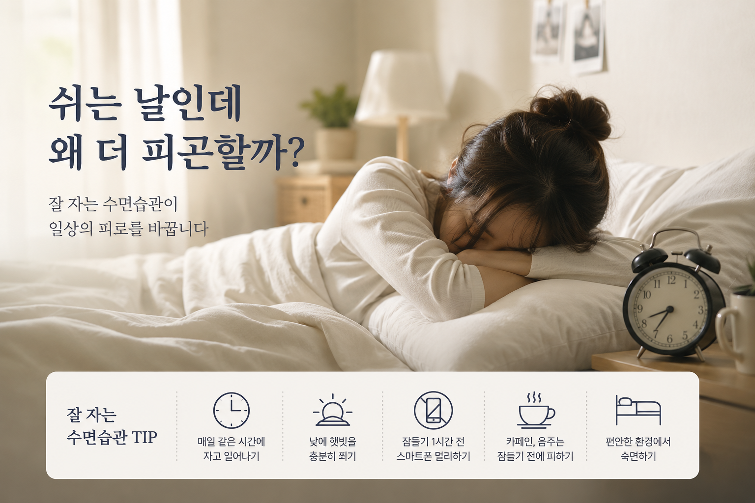 휴일에 오래 잤는데 더 피곤했다? 쉬어도 회복되지 않는 이유