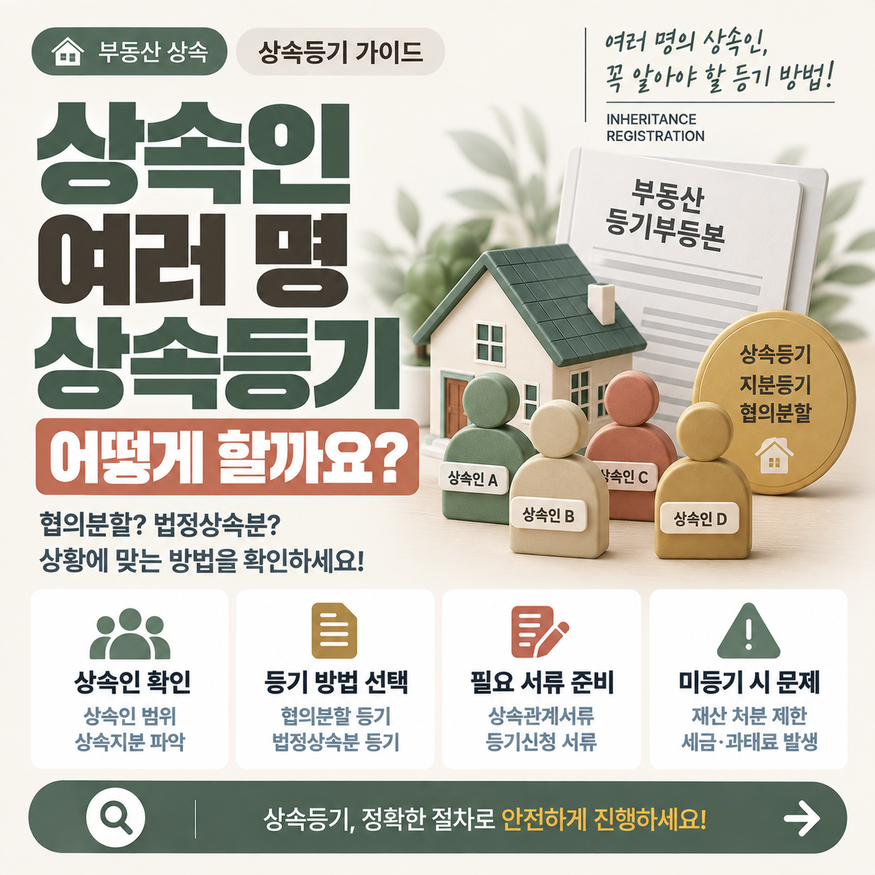 상속인 여러 명 상속등기 절차 안내 이미지