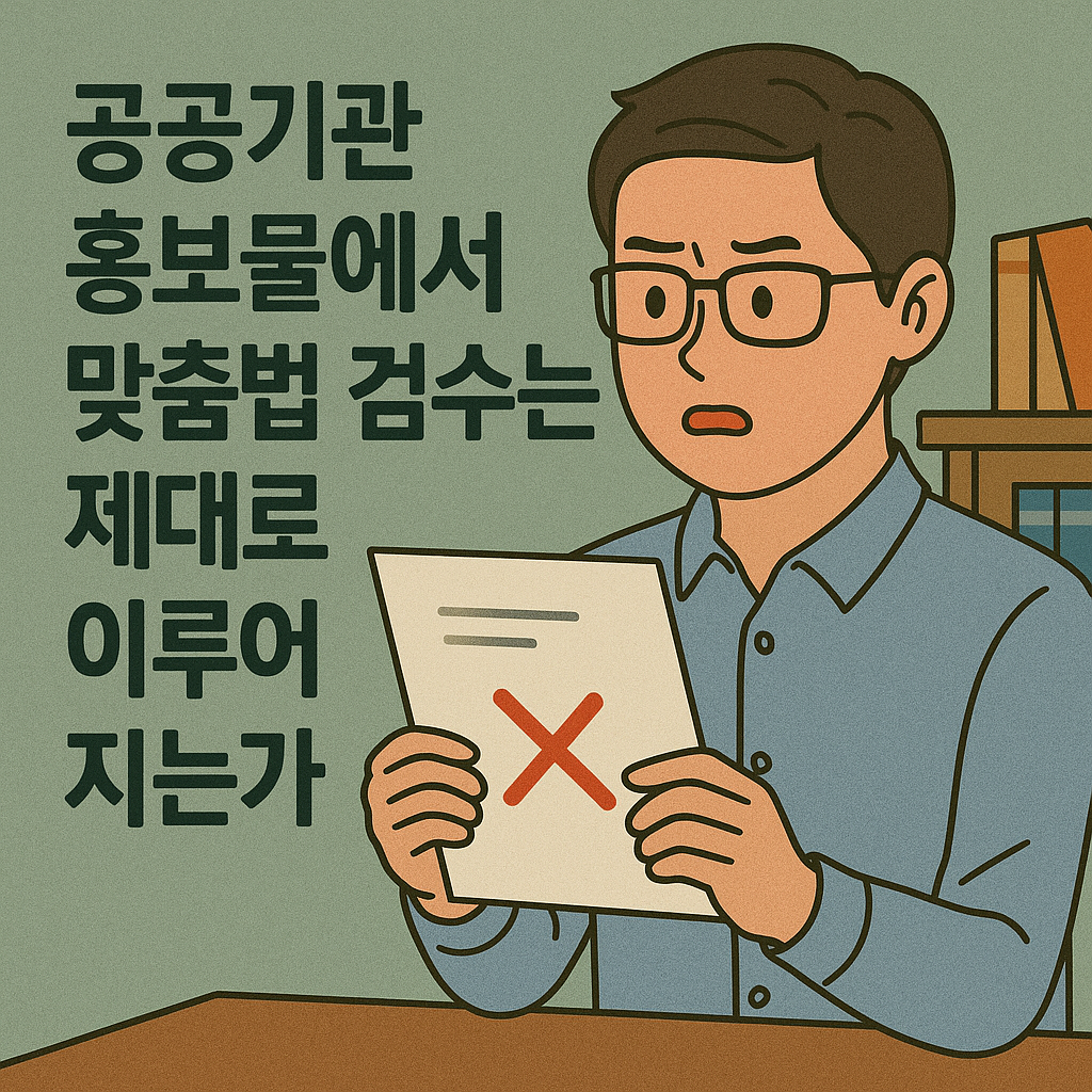 공공기관 홍보물에서 맞춤법 검수는 제대로 이루어 지는가