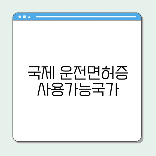 국제 운전면허증 사용가능국가