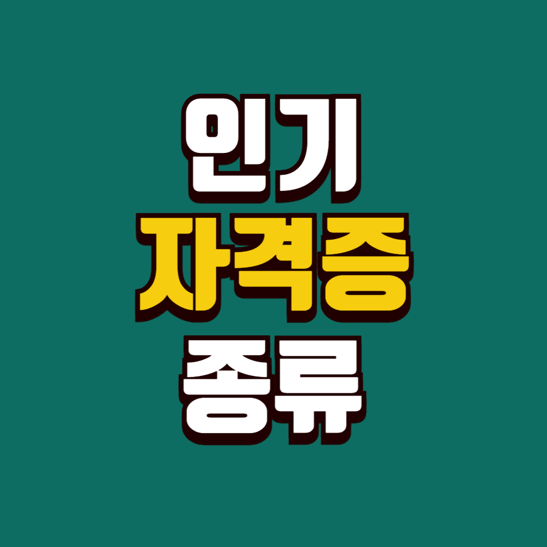 인기 자격증 종류 ㅡ 2025년 기준 인기 자격증 TOP 10