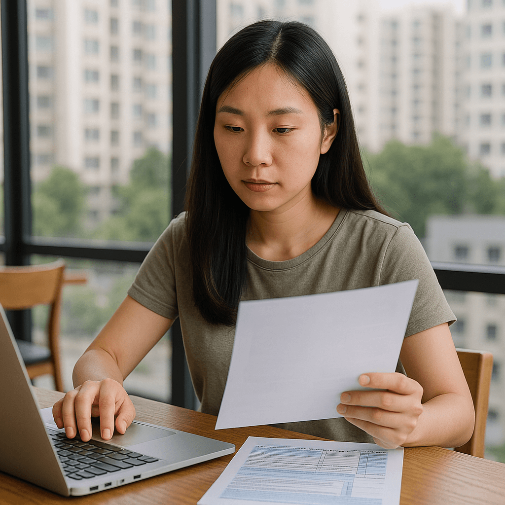 프리랜서·사업소득자 소득인정 확인하는 여성