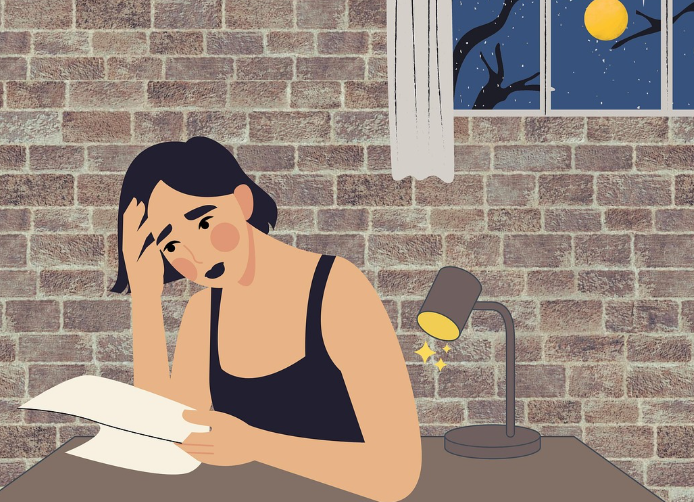 부채로 인해 힘든 상황을 보여주는 사진