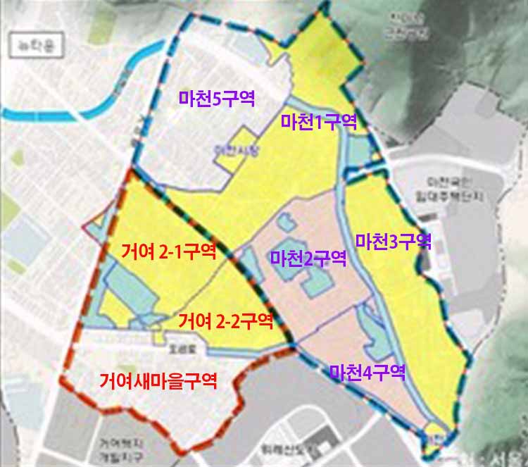 거여·마천뉴타운 구역위치