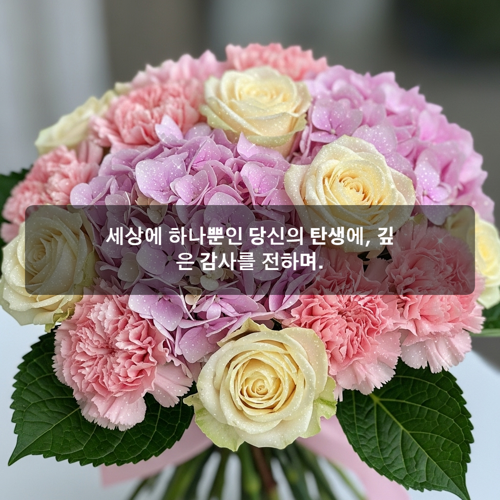 생일축하 꽃다발 이미지 문구 모음 메세지