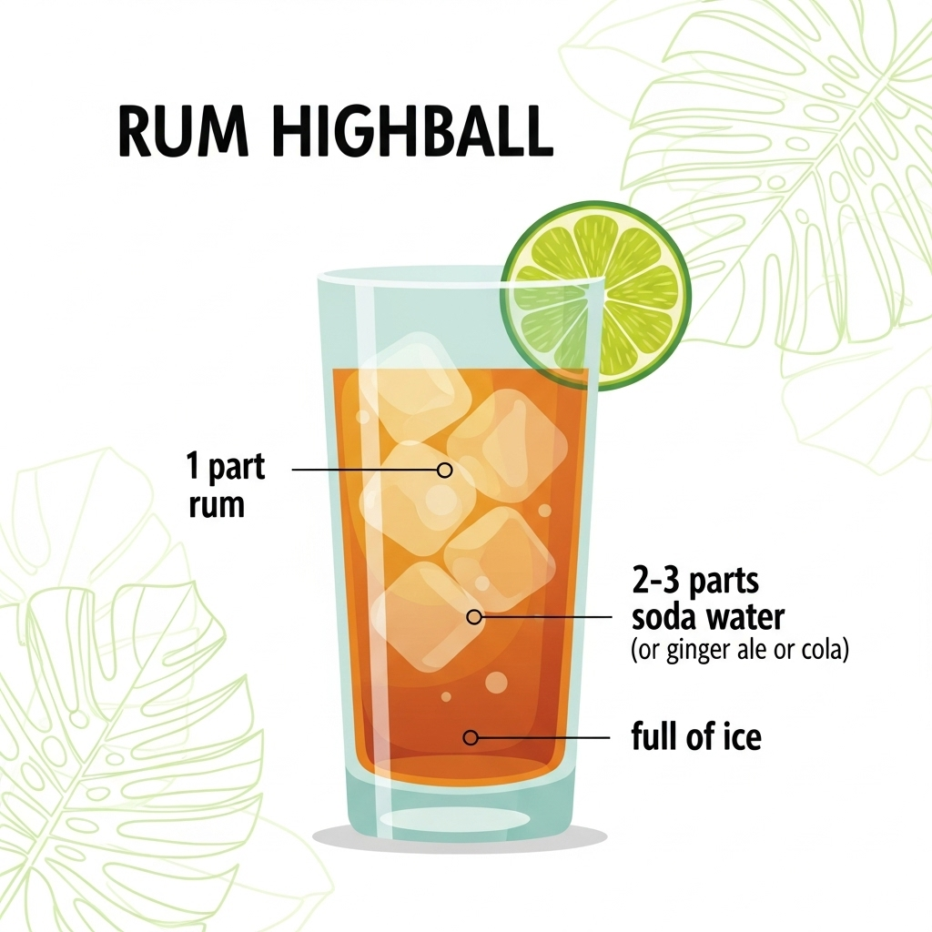 럼 하이볼 만드는 법|트로피컬한 칵테일 레시피