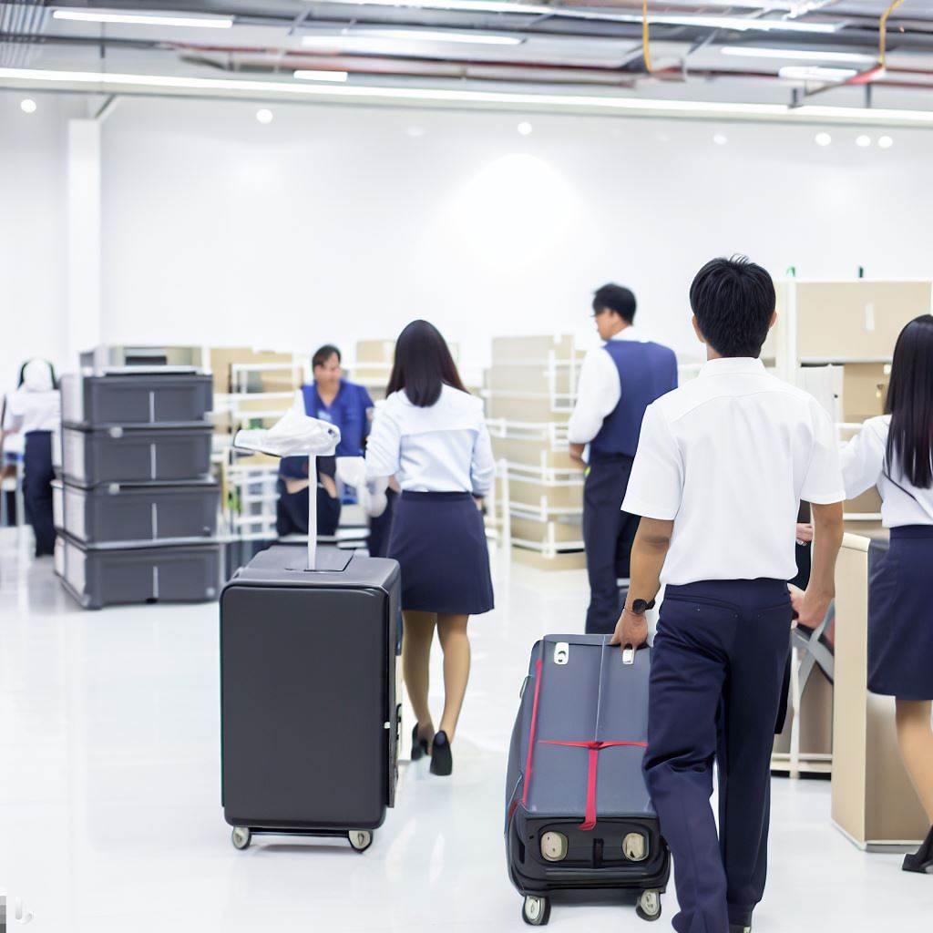 포장이사 업체에서 짐 나르는 장면