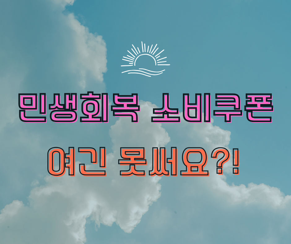 2025 민생회복지원금 사용처 및 제한 업종 총정리