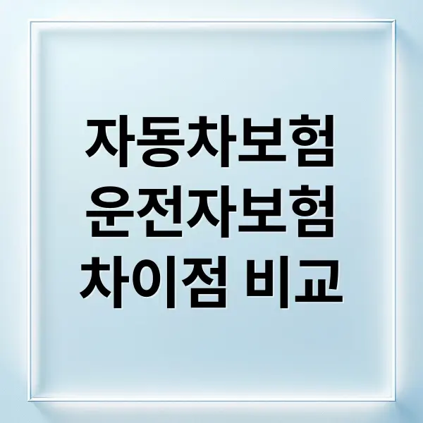 자동차보험 vs 운전자보험 완벽 비교