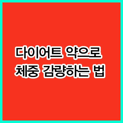 다이어트 약으로 건강하게 체중 감량하는 법