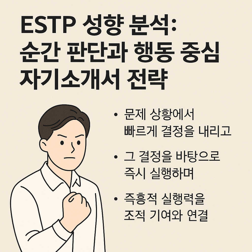ESTP 성향 분석: 순간 판단과 행동 중심 자기소개서 전략