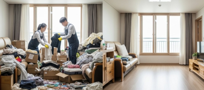 남해 고독사청소 후 정리