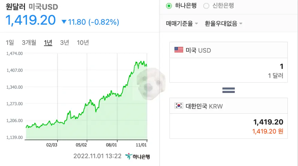 환율 차트 사진