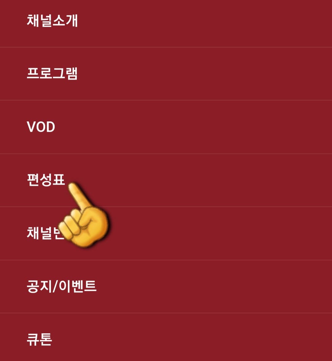 GOLF&PBA-편성표-및-채널번호-안내-네번째-줄에-있는-편성표를-클릭합니다.