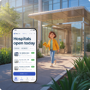 전국 주말(일요일) 문여는 병원 찾기 병원앱 이미지