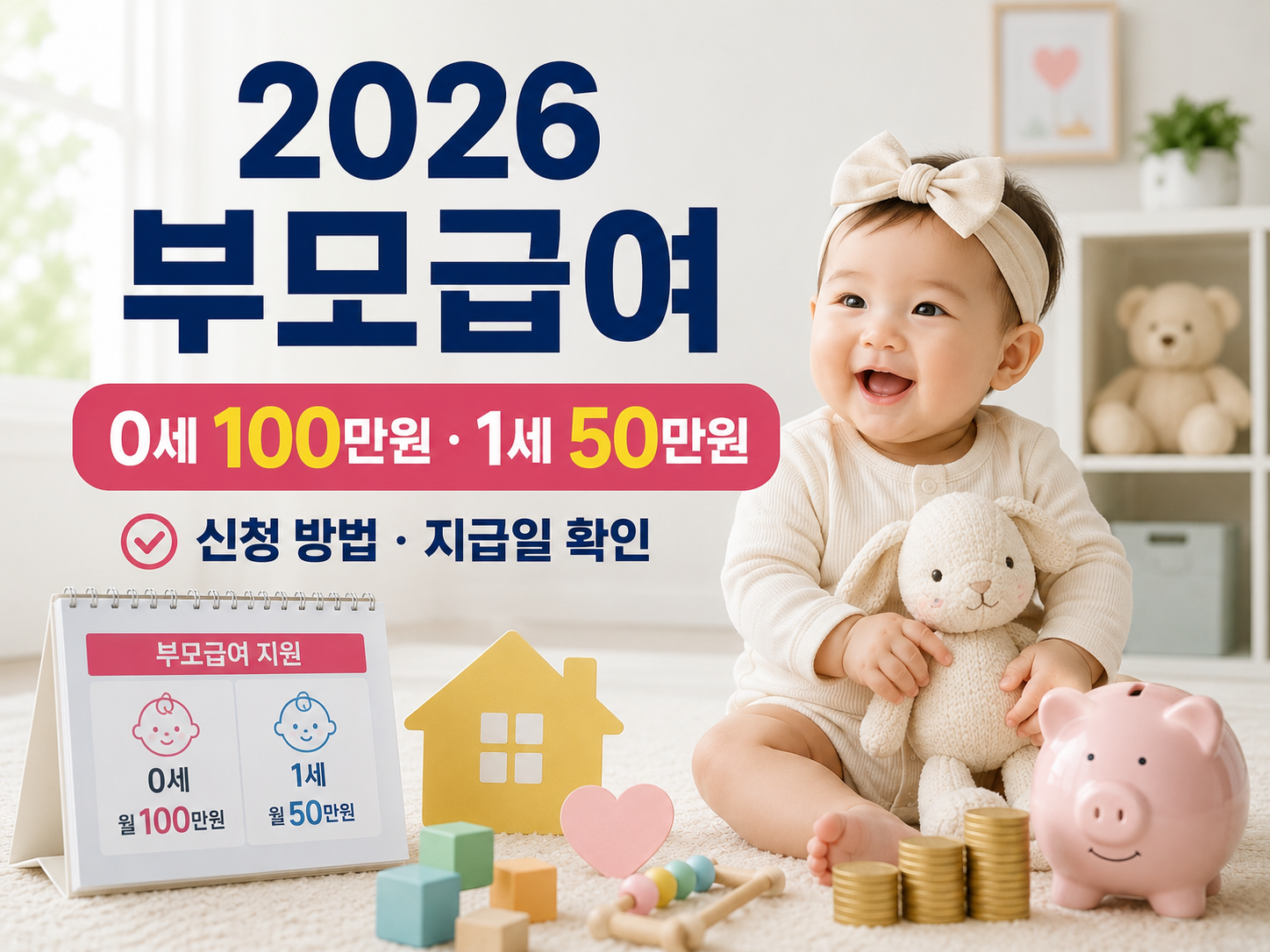 2026 부모급여
0세 100만원&middot;1세 50만원