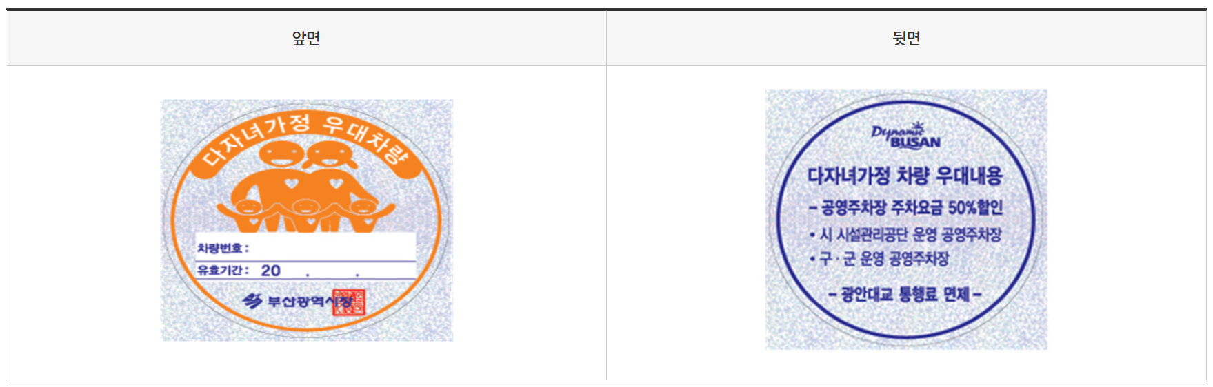 다자녀가정 스티커 사진입니다.