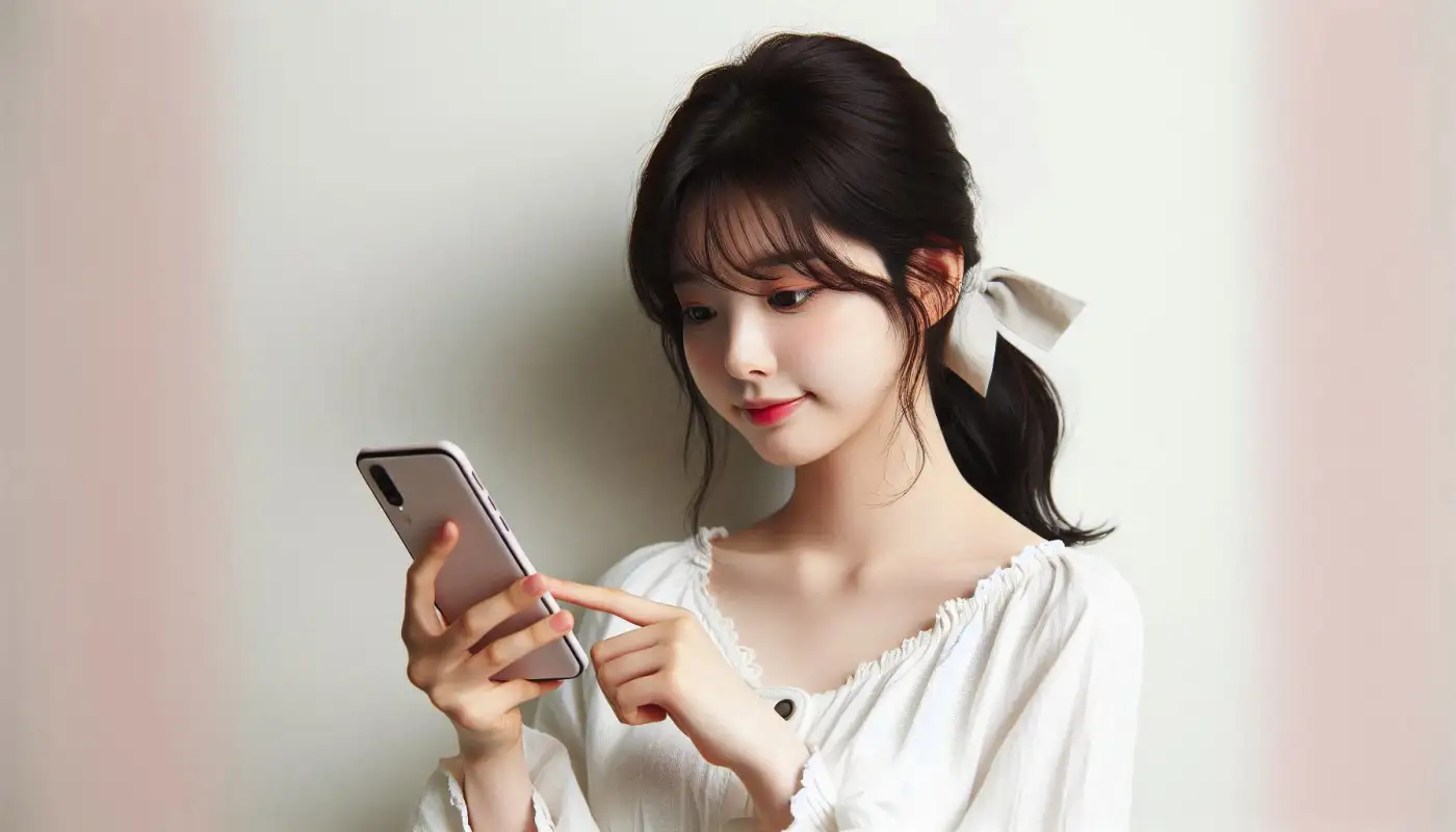 국민은행-모바일-신분증-등록-방법을-알아보는-여성의-모습