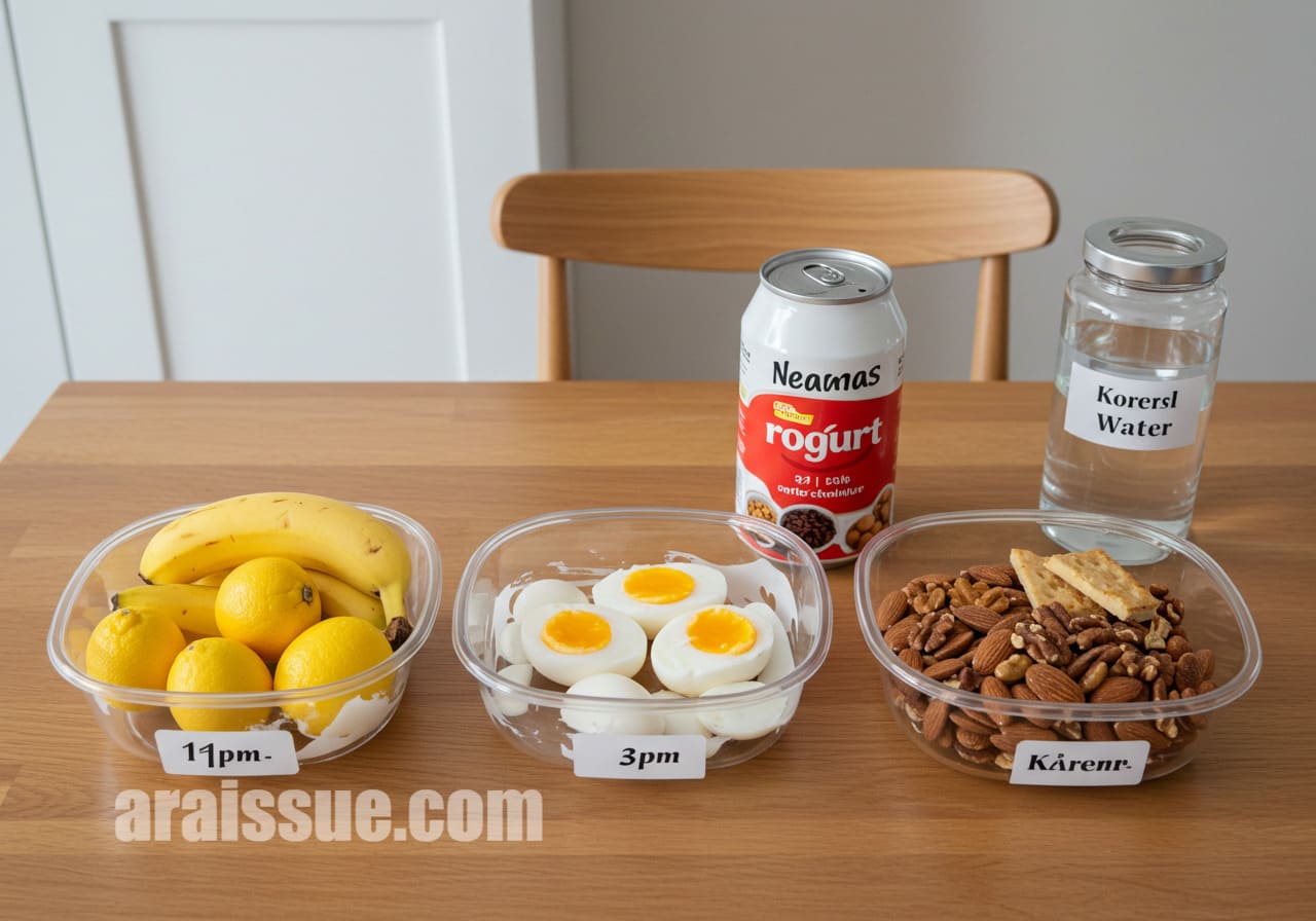 하루 시간대별로 구성된 슈퍼푸드 루틴 테이블