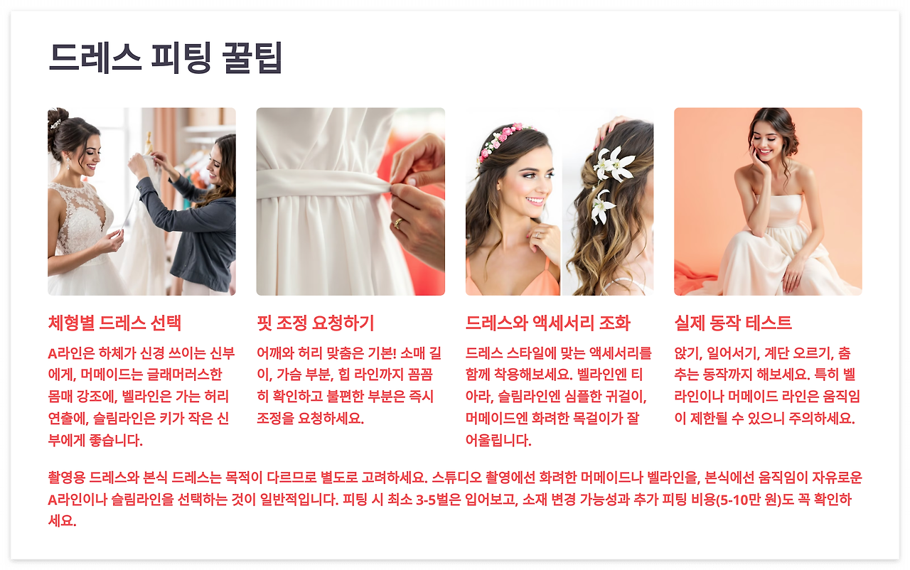 드레스 피팅 꿀팁