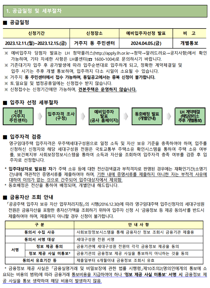 서울 영구임대주택 모집공고