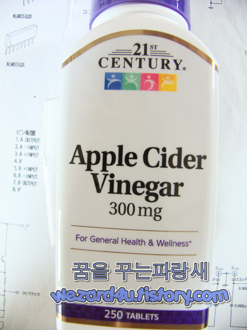 21st Century 애플 사이다 식초 300mg 정제 250정