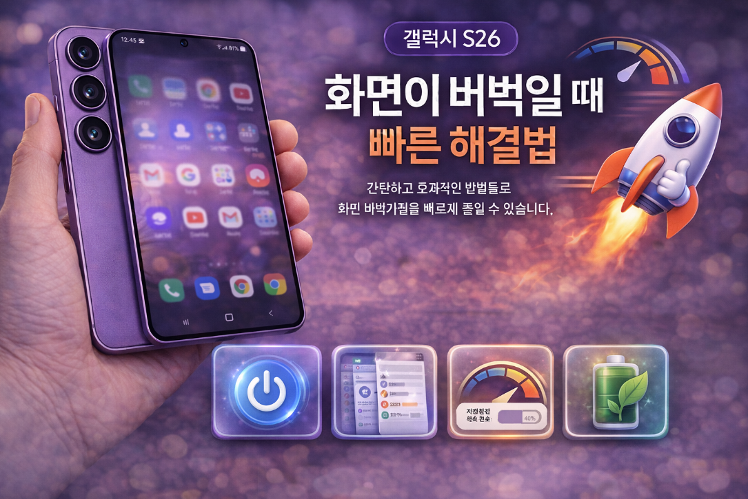 갤럭시 S26 화면이 버벅일 때 빠르게 해결하는 방법 설명 이미지