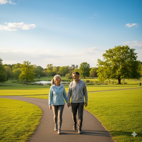 푸른 하늘과 넓은 공원 사진