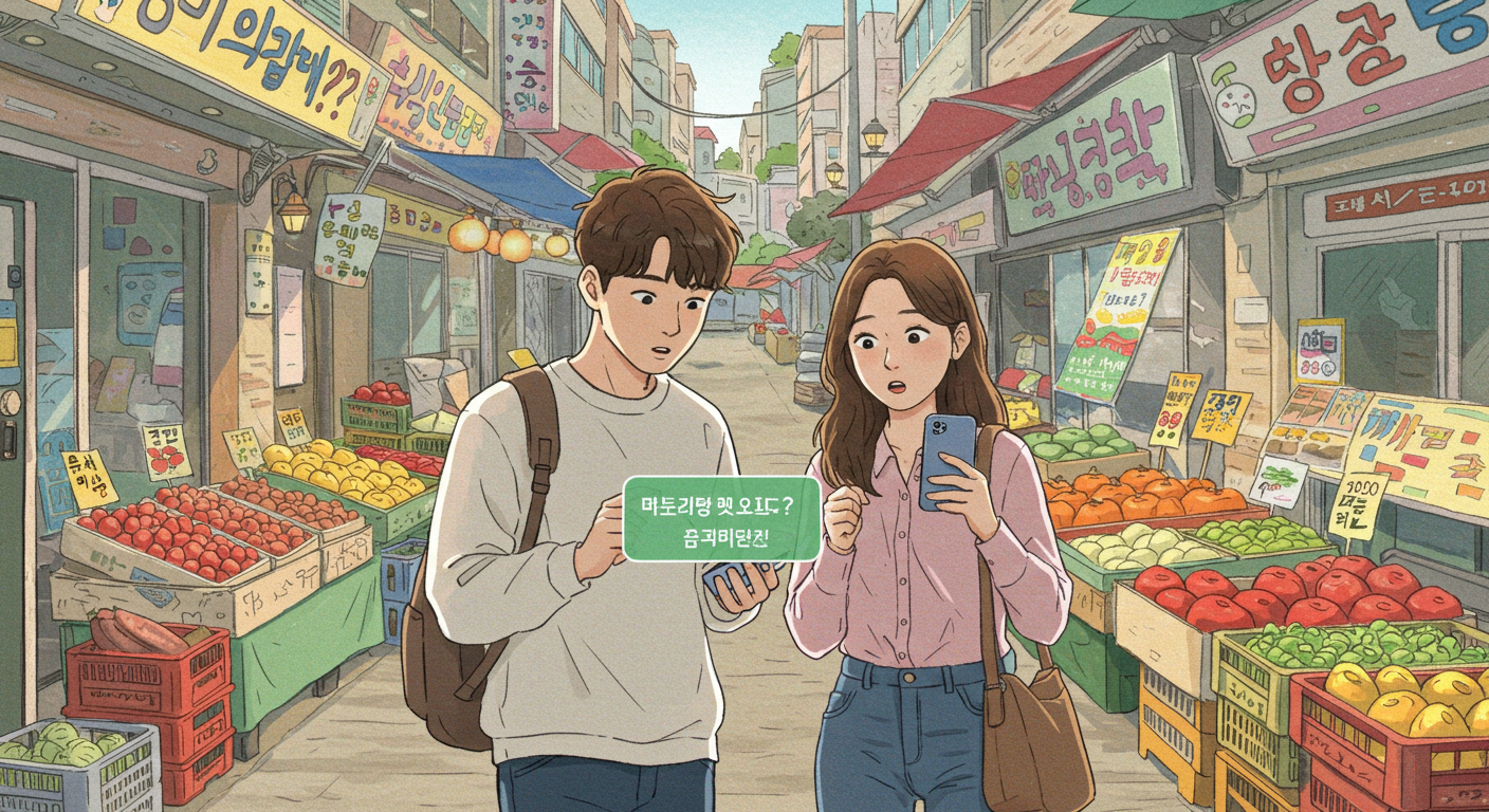 상생페이백 사용처를 스마트폰으로 찾고 있는 남녀