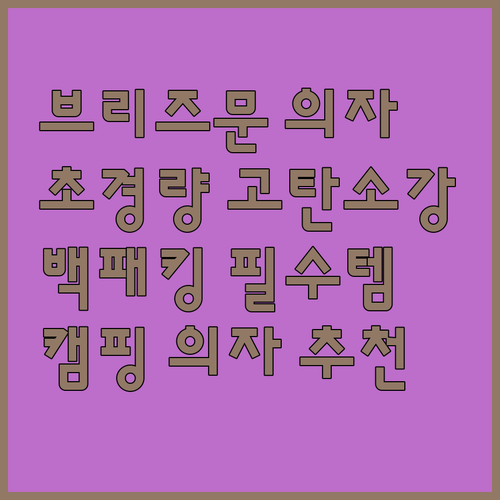 브리즈문 캠핑 의자, 초경량 고탄소강..