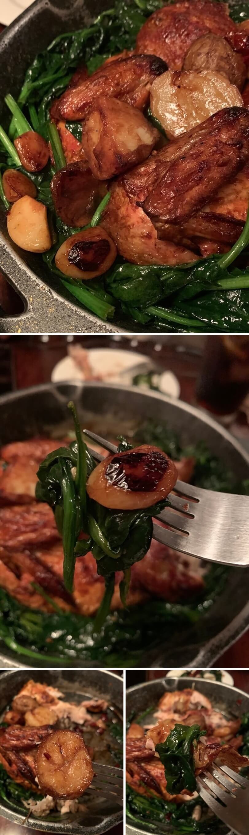 감자, 마늘, 시금치랑 같이 먹는 치킨