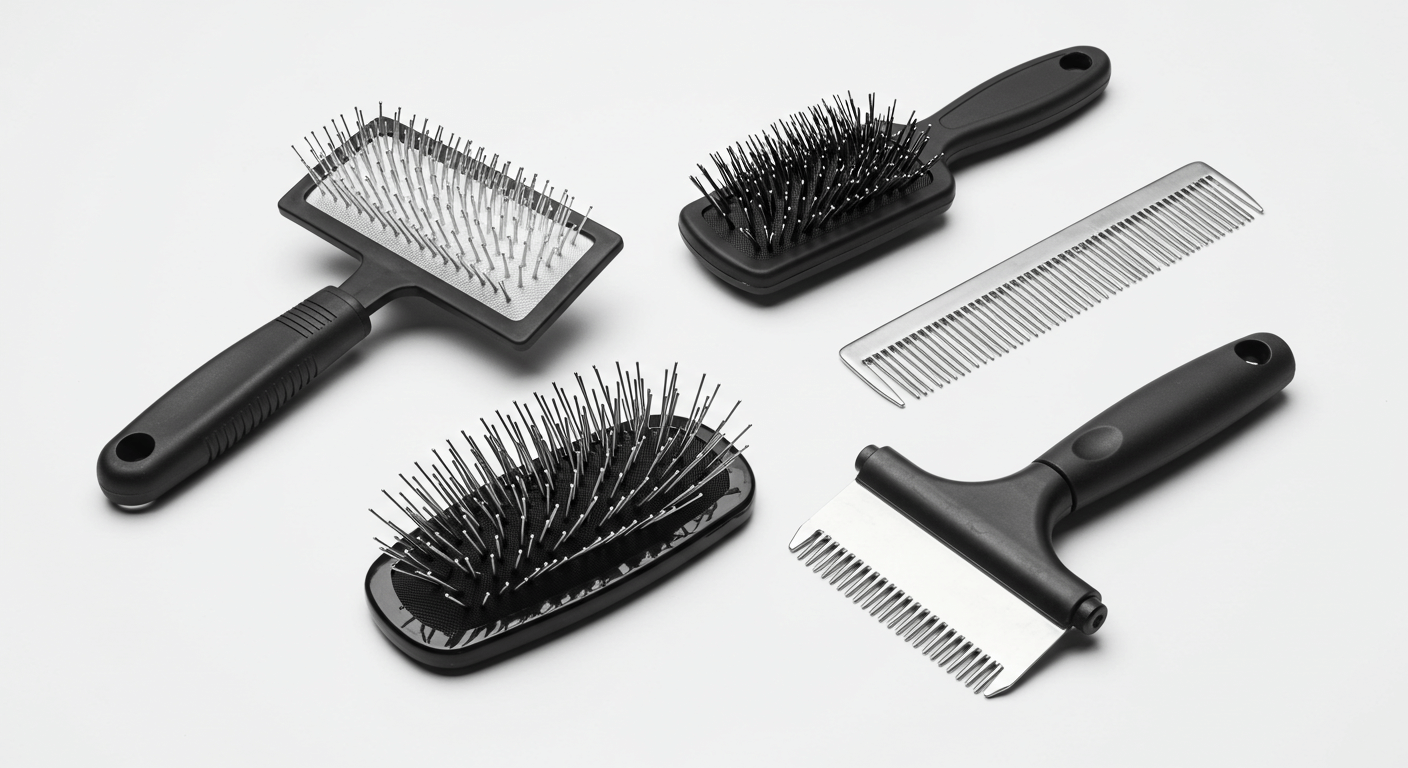 반려견의 여러가지 빗질 도구