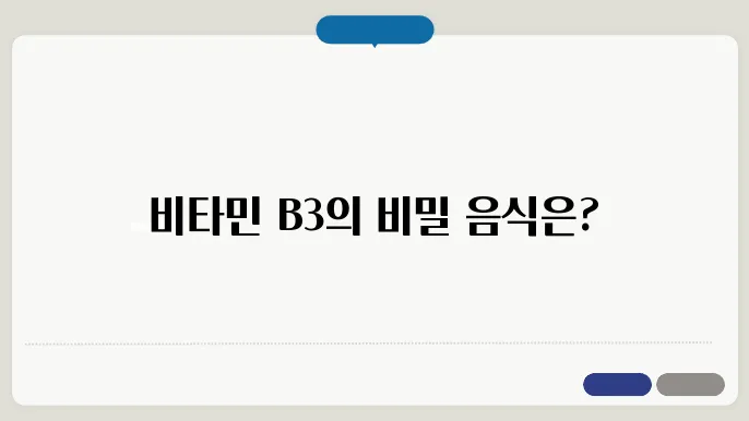 비타민B3 음식