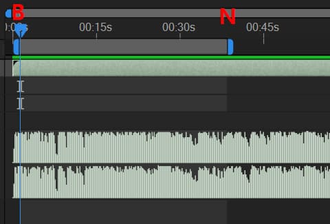 타임 리매핑할 오디오 구간 선택