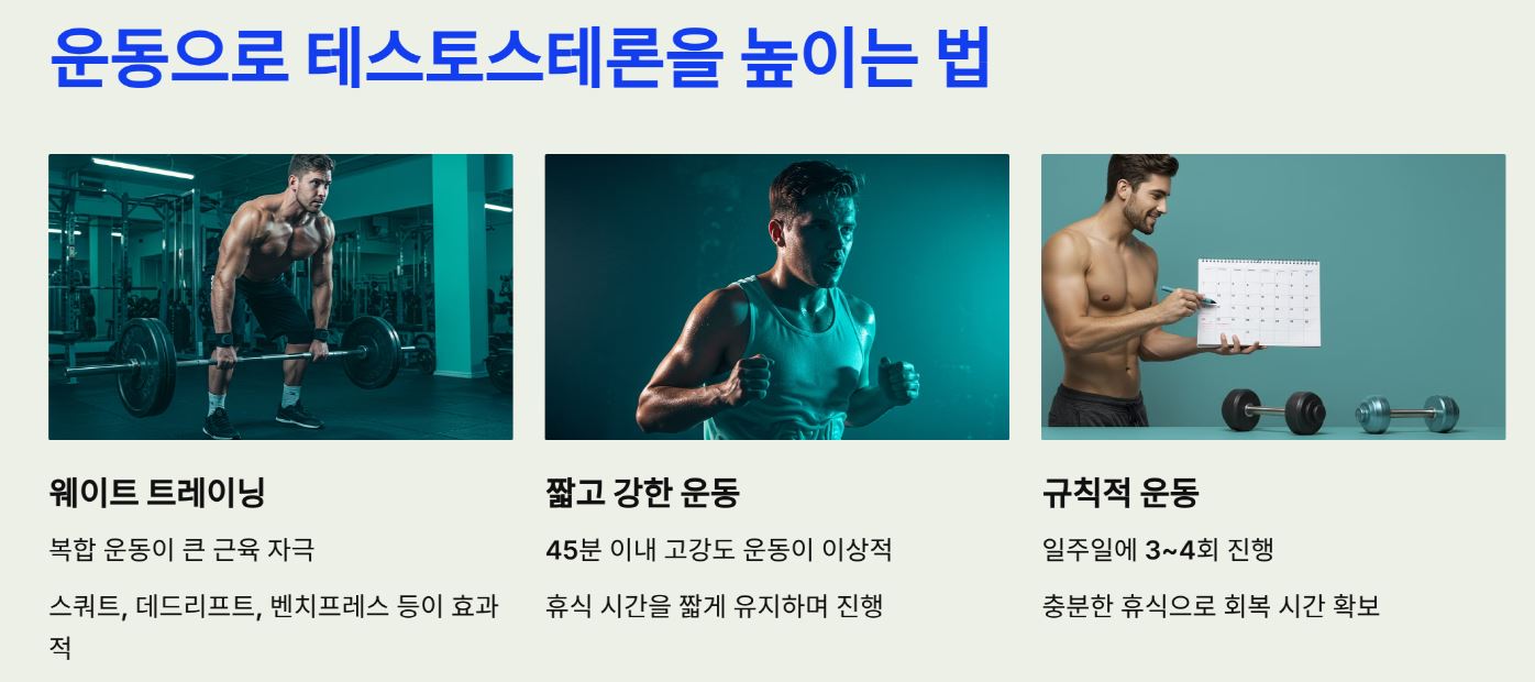 운동으로 테스토스테론을 높이는 법