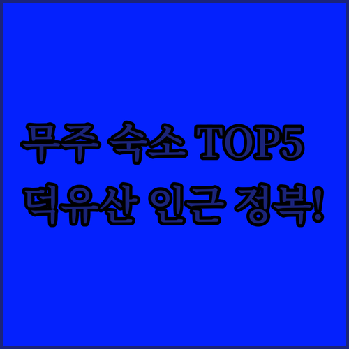전북 무주 숙소 베스트 5 덕유산 리..