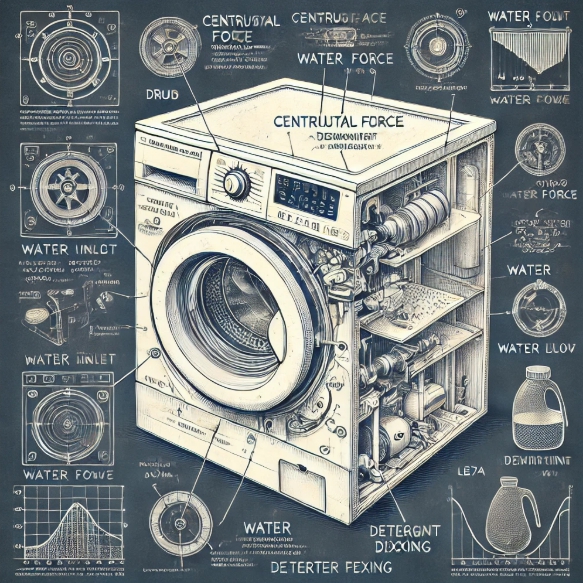 세탁기의 과학을 표현한 이미지