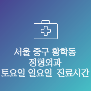 서울 중구 황학동 정형외과 주말 토요일 일요일 문여는 병원 진료시간