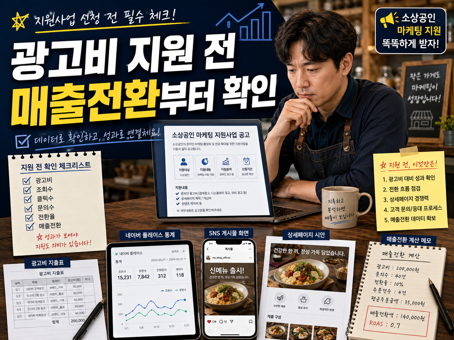 소상공인 마케팅 지원사업 광고비 지원 전 매출전환 기준 확인