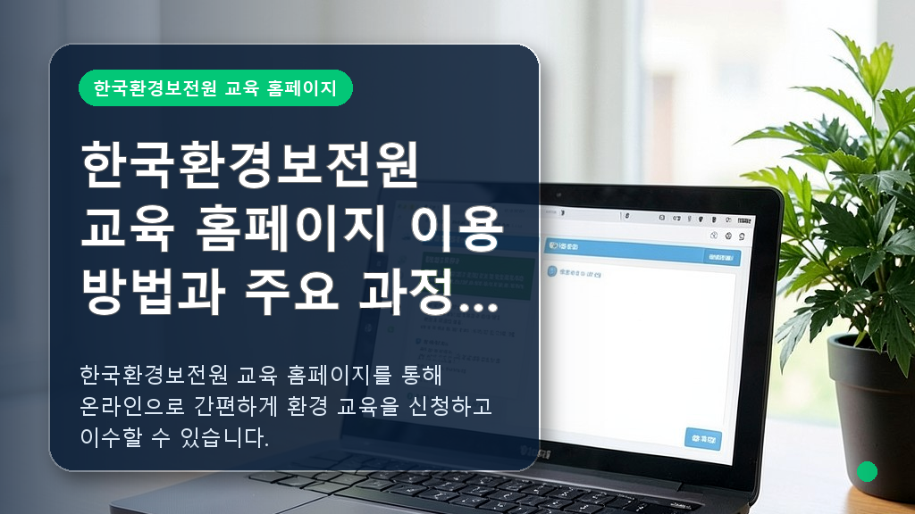 한국환경보전원 교육 홈페이지 온라인 학습 화면 안내