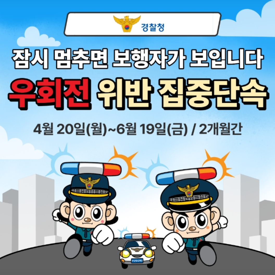 교차로 우회전 특별단속 포스터